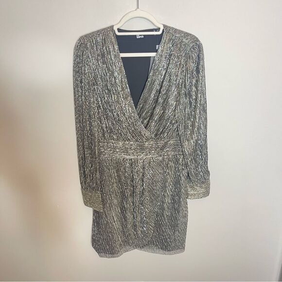 $415 The Kooples Metallic Pleated Mini Dress NWT - Picture 10 of 10